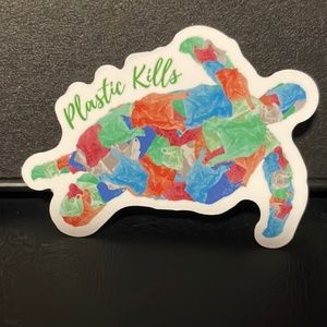 PLASTIC KILLS SEA TURTLE STICKER